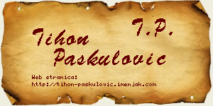 Tihon Paskulović vizit kartica